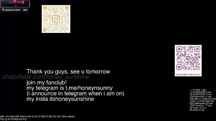 honey_sunshine Adult Chat January 9, 2026